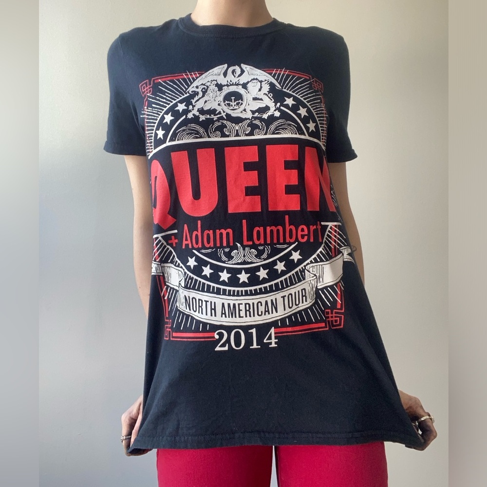 Queen - Adam Lambert 2014 North American Tour - Black T-Shirt Merch